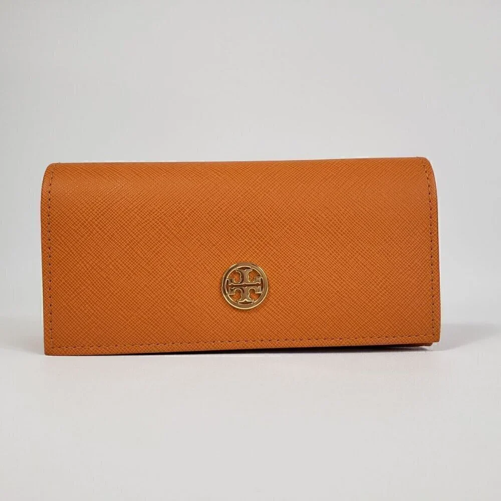 Tory Burch‎ Orange Logo Leather Sunglass Eyeglass Hard Case